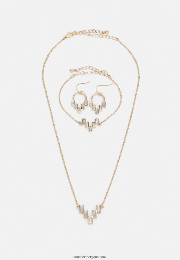 femmes boucles d'oreilles serties dorées Anna FieldNHH26B2653