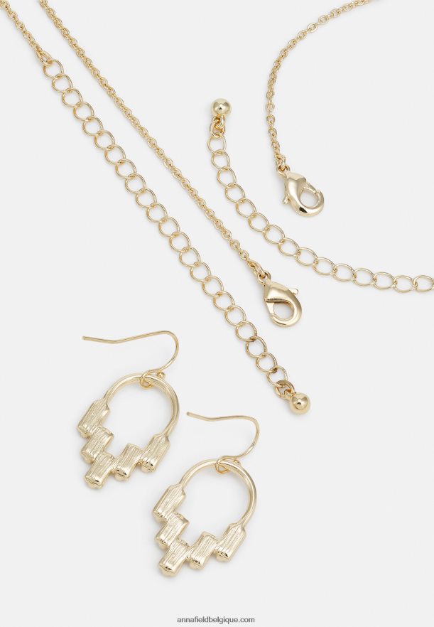 femmes boucles d'oreilles serties dorées Anna FieldNHH26B2653