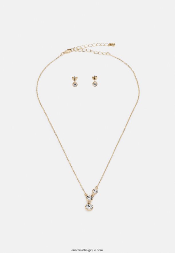 femmes boucles d'oreilles serties dorées Anna FieldNHH26B2655