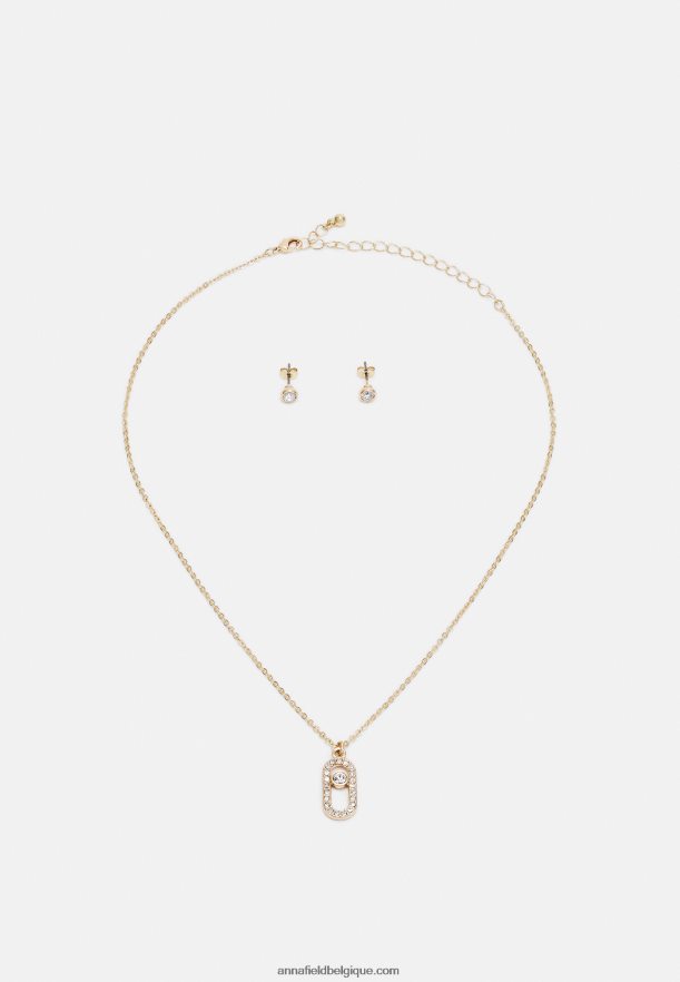 femmes boucles d'oreilles serties dorées Anna FieldNHH26B2656