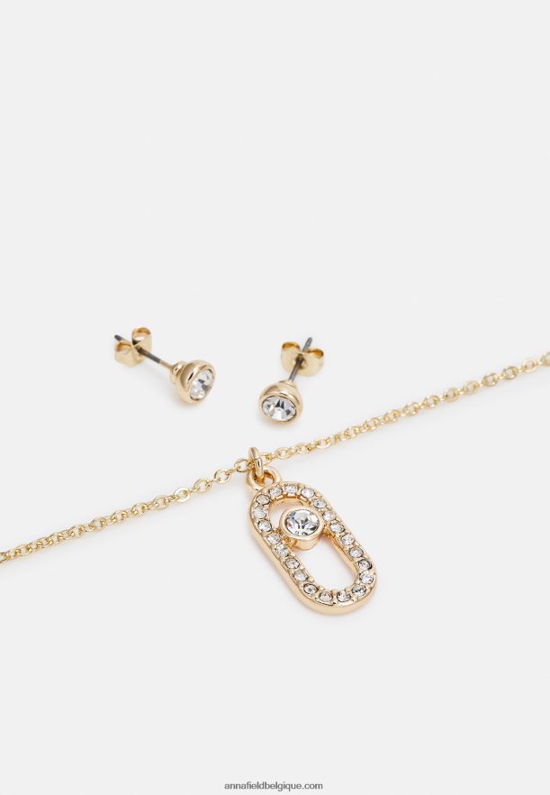 femmes boucles d'oreilles serties dorées Anna FieldNHH26B2656