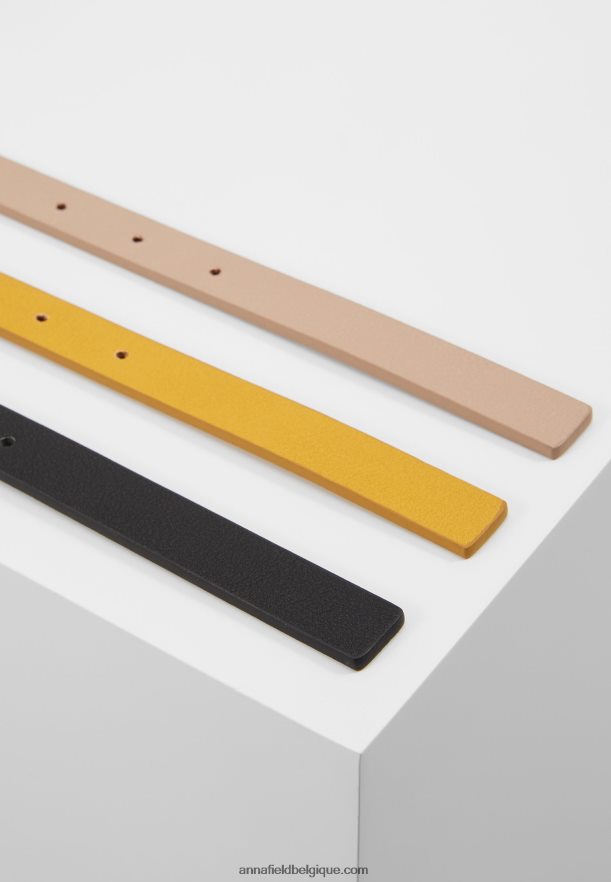 femmes Lot de 3 ceintures noir/jaune/taupe Anna FieldNHH26B2777