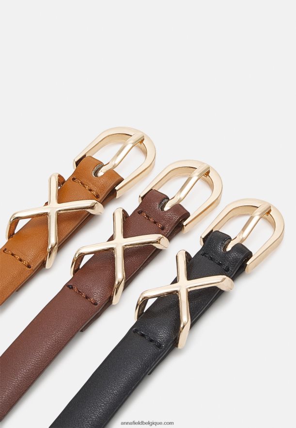 femmes Lot de 3 ceintures noir/marron/cognac Anna FieldNHH26B2737