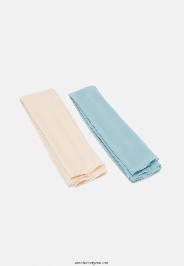 femmes Lot de 2 foulards bleu clair/nude Anna FieldNHH26B2711