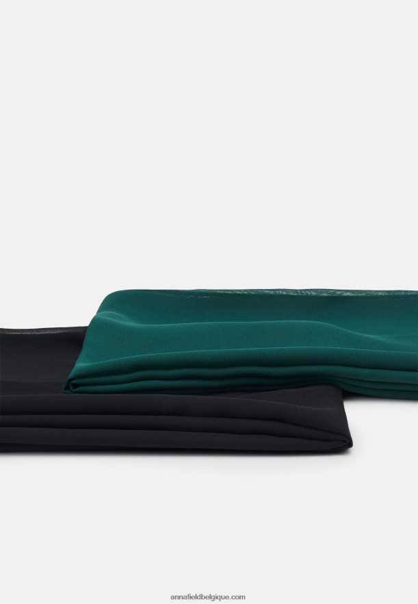 femmes Lot de 2 foulards noir/vert Anna FieldNHH26B2707