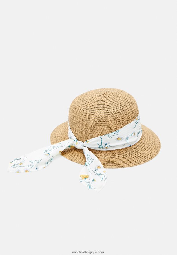 femmes chapeau beige/blanc Anna FieldNHH26B2717