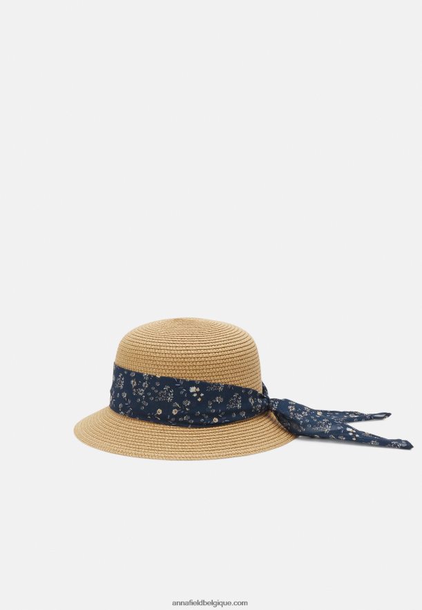 femmes chapeau beige/bleu foncé Anna FieldNHH26B2721