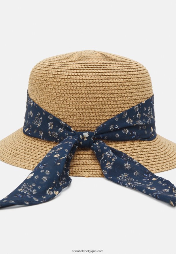 femmes chapeau beige/bleu foncé Anna FieldNHH26B2721