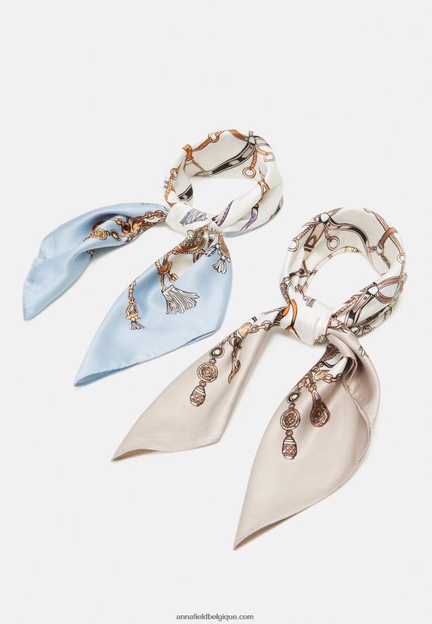 femmes Lot de 2 foulards bleu/rose Anna FieldNHH26B2835