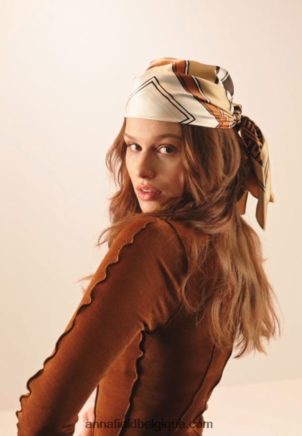 femmes Lot de 2 foulards marron Anna FieldNHH26B2834