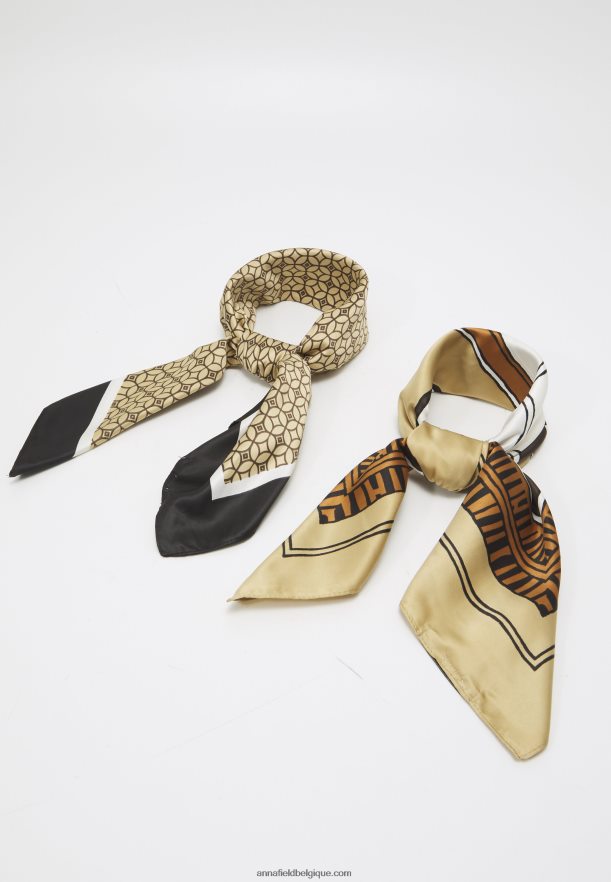 femmes Lot de 2 foulards marron Anna FieldNHH26B2834