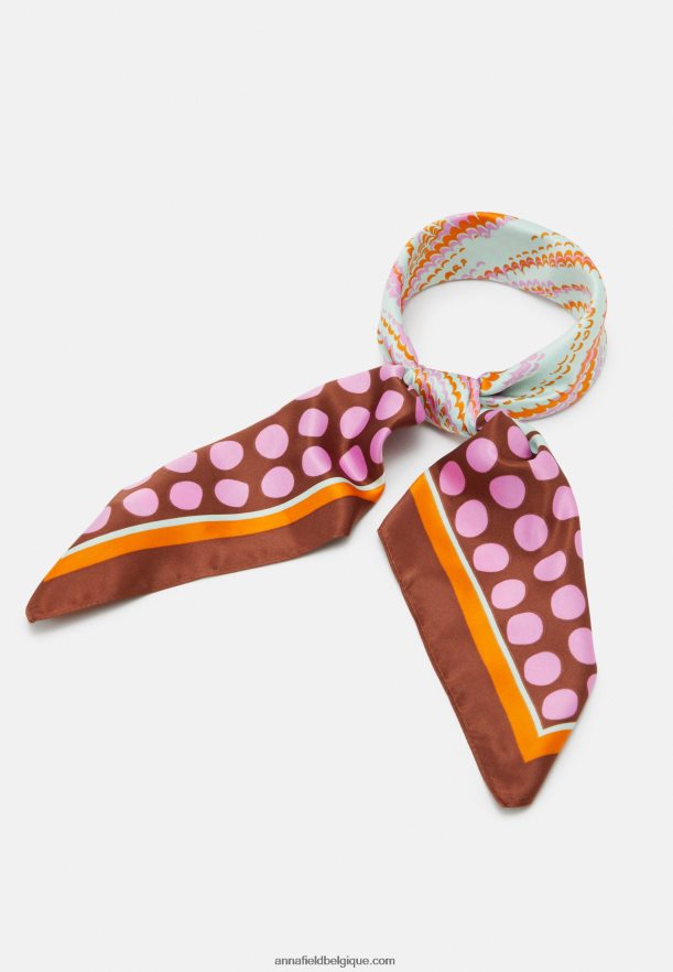 femmes foulard rose/marron/jaune Anna FieldNHH26B2845