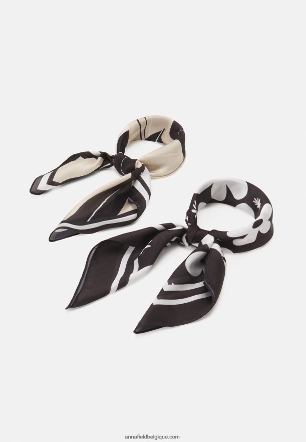 femmes lot de 2 foulards noir Anna FieldNHH26B2838