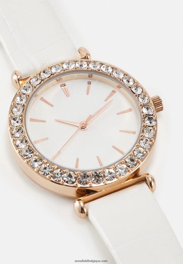 femmes montre blanc/or rose Anna FieldNHH26B2780