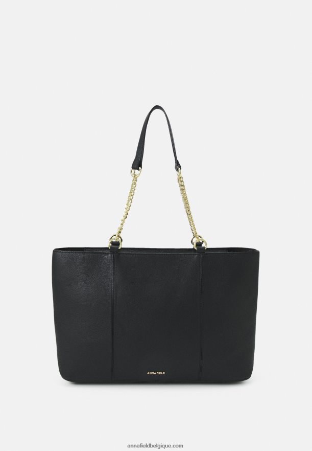 femmes sac fourre-tout en cuir noir Anna FieldNHH26B2494
