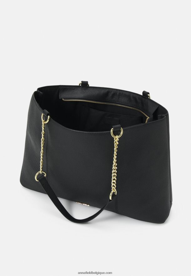 femmes sac fourre-tout en cuir noir Anna FieldNHH26B2494