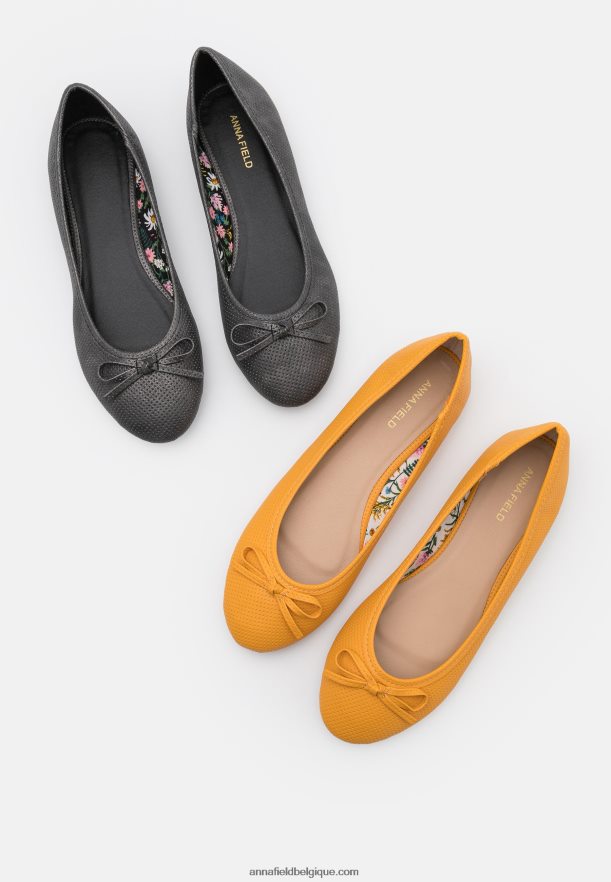 femmes Lot de 2 ballerines noir/jaune Anna FieldNHH26B2138