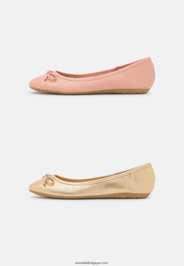 femmes Lot de 2 ballerines or/rose Anna FieldNHH26B2096