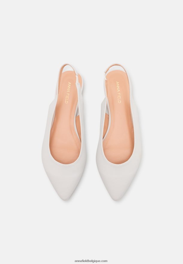 femmes ballerines à bride arrière blanches Anna FieldNHH26B2181