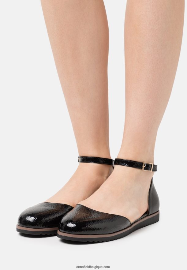 femmes ballerines bride cheville confort noir Anna FieldNHH26B2163
