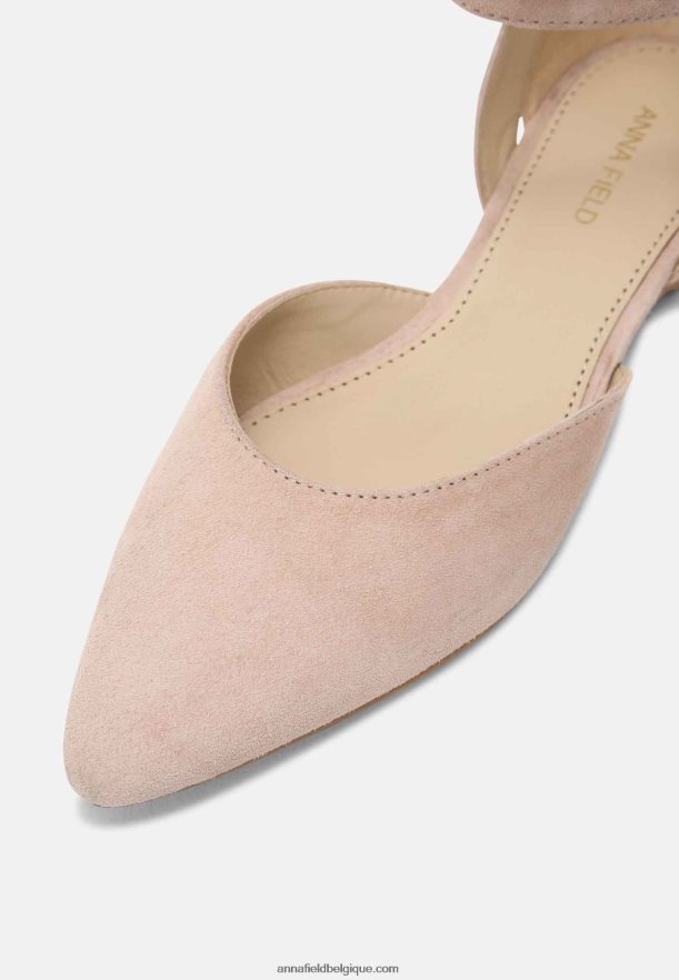 femmes ballerines bride cheville cuir beige Anna FieldNHH26B2164
