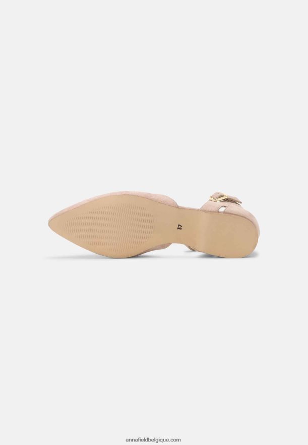 femmes ballerines bride cheville cuir beige Anna FieldNHH26B2164