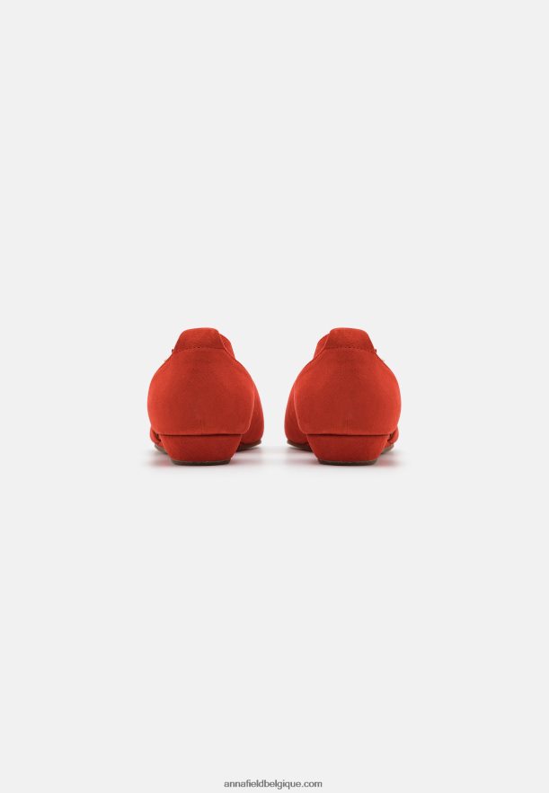 femmes ballerines bride cheville cuir rouge Anna FieldNHH26B2165