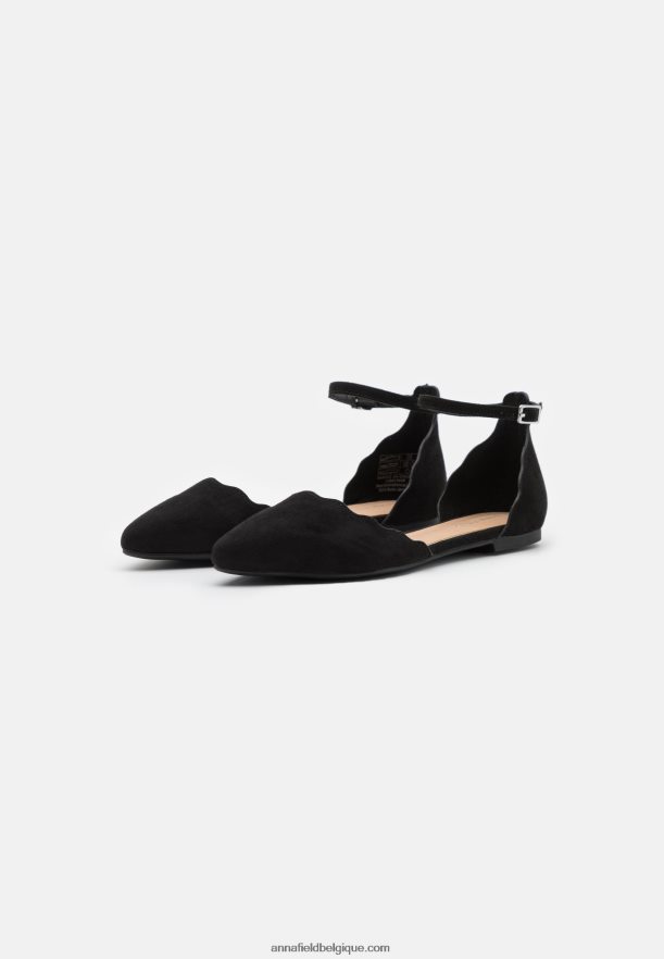 femmes ballerines bride cheville noir Anna FieldNHH26B2155