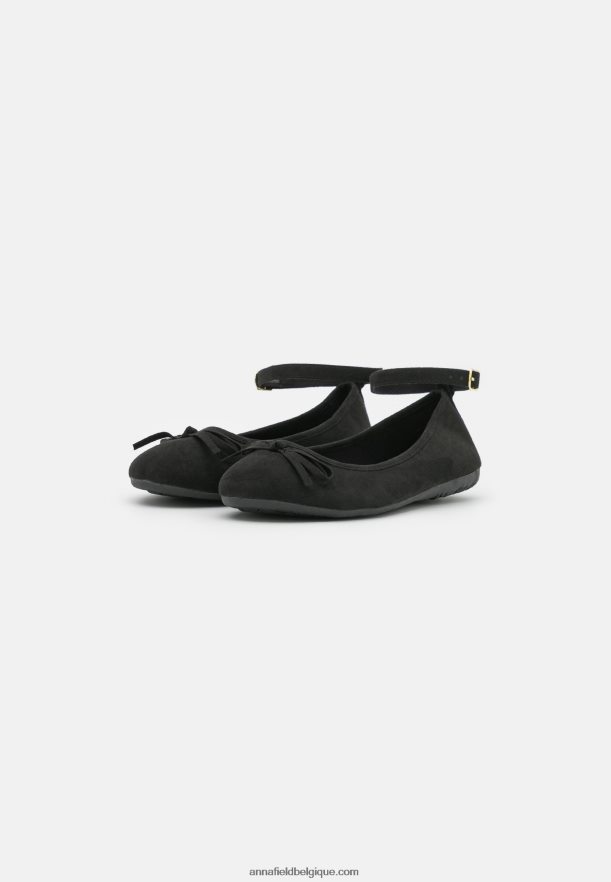 femmes ballerines bride cheville noir Anna FieldNHH26B2157