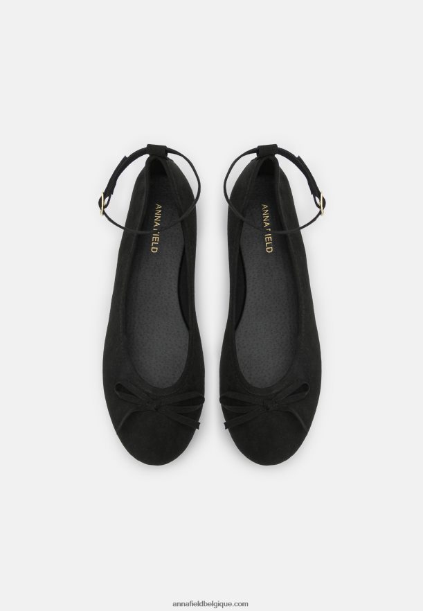 femmes ballerines bride cheville noir Anna FieldNHH26B2157