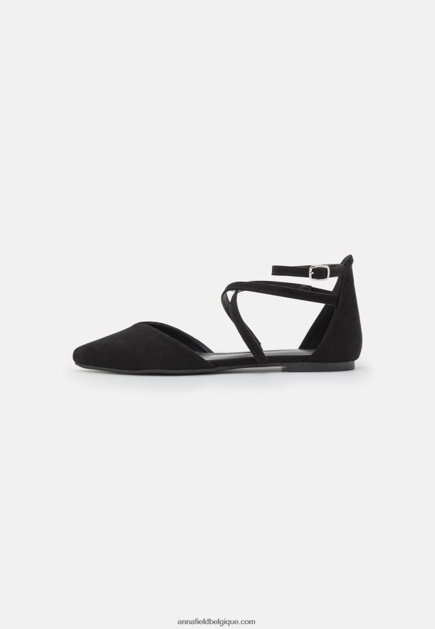 femmes ballerines bride cheville noir Anna FieldNHH26B2160