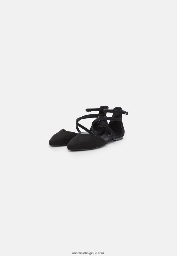 femmes ballerines bride cheville noir Anna FieldNHH26B2160