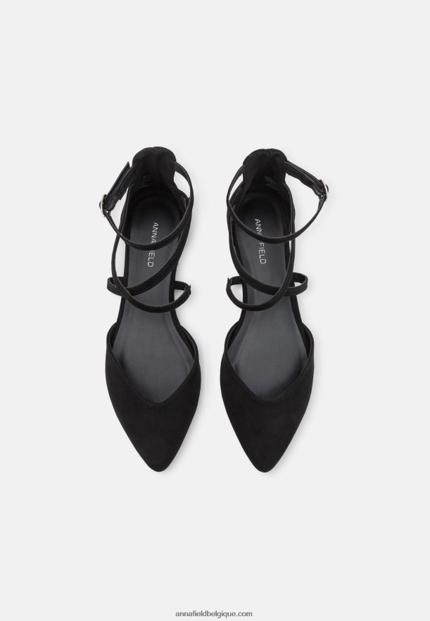 femmes ballerines bride cheville noir Anna FieldNHH26B2160