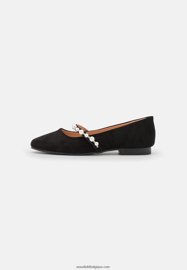 femmes ballerines bride cheville noir Anna FieldNHH26B2166