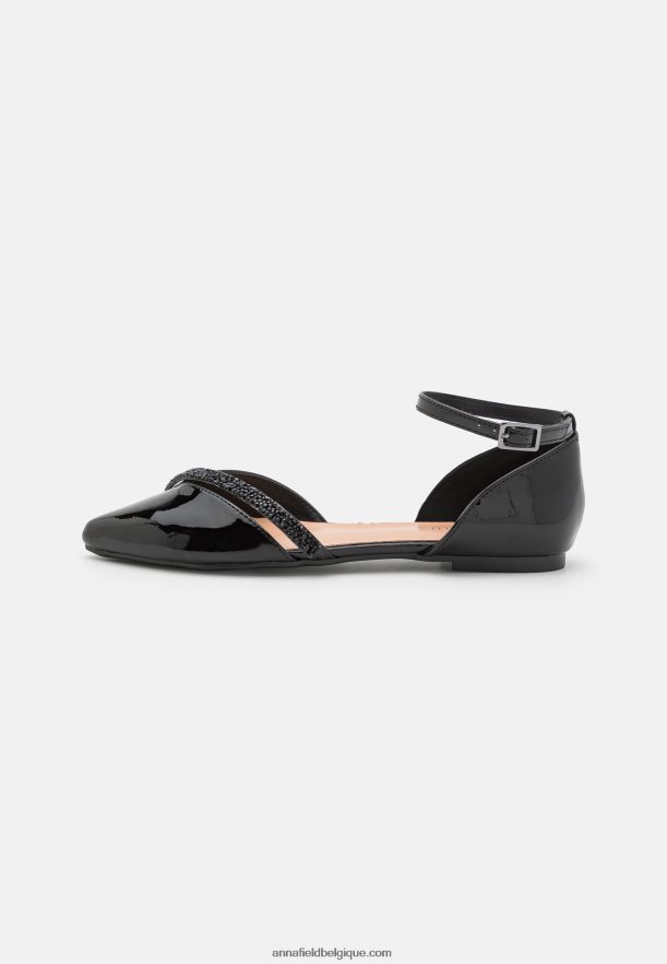 femmes ballerines bride cheville noir Anna FieldNHH26B2173