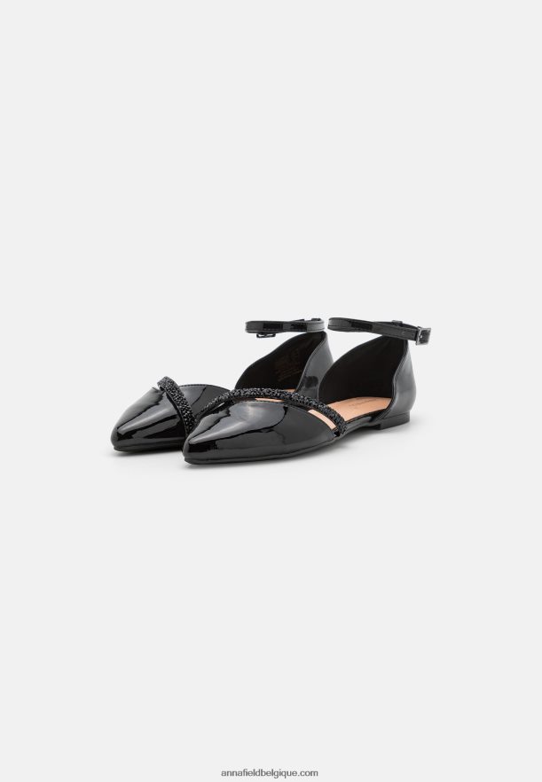 femmes ballerines bride cheville noir Anna FieldNHH26B2173