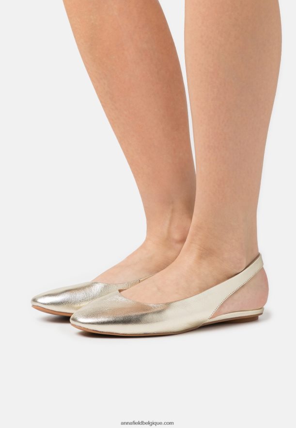 femmes ballerines à brides en cuir doré Anna FieldNHH26B2182