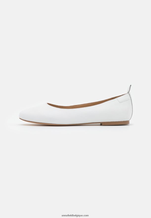 femmes ballerines confort cuir blanc Anna FieldNHH26B2100