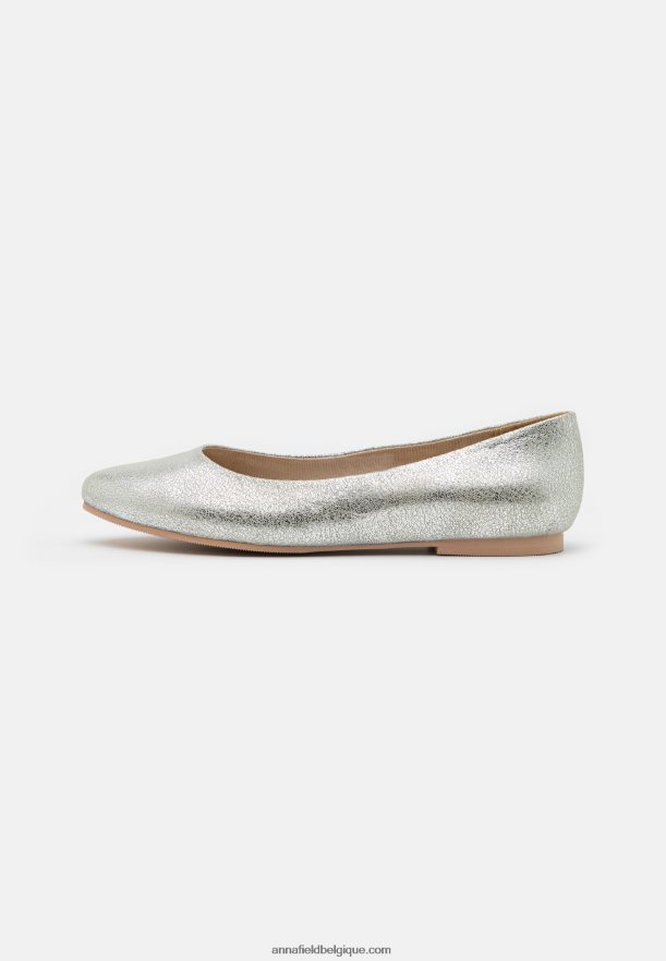 femmes ballerines cuir argent Anna FieldNHH26B2143