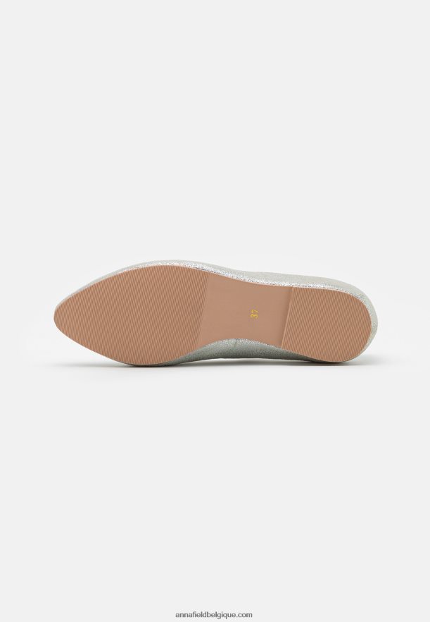 femmes ballerines cuir argent Anna FieldNHH26B2143