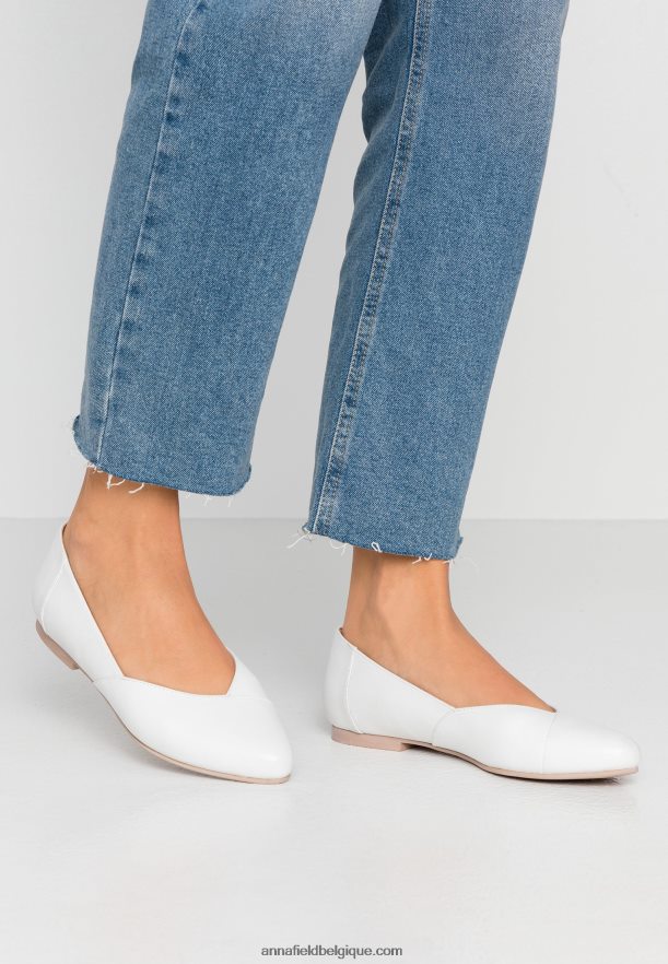 femmes ballerines cuir ballerines blanc Anna FieldNHH26B2135