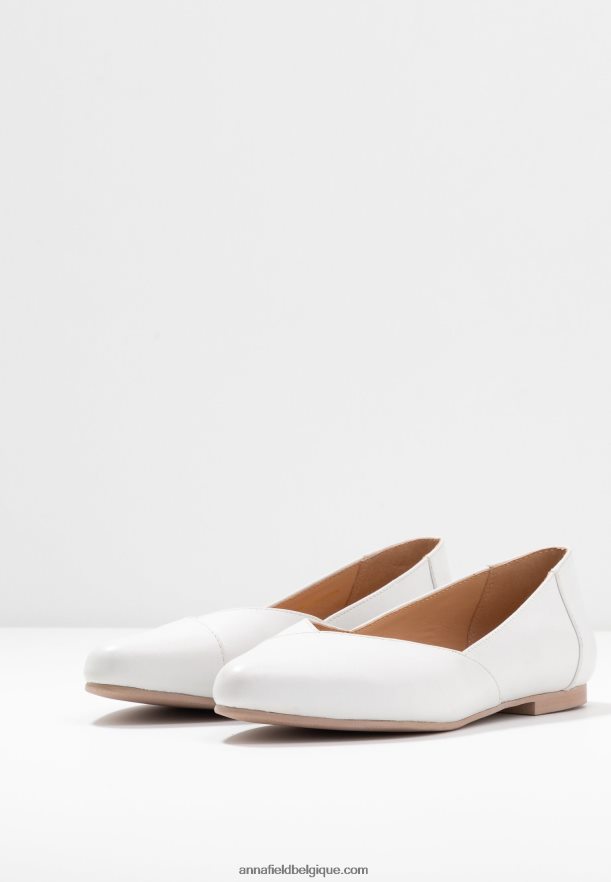 femmes ballerines cuir ballerines blanc Anna FieldNHH26B2135
