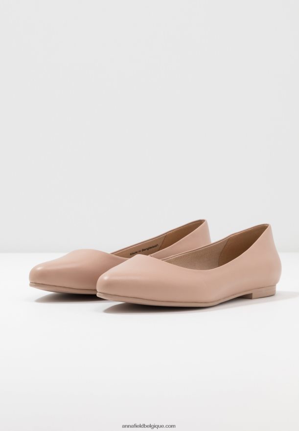 femmes ballerines cuir beige Anna FieldNHH26B2069
