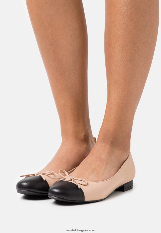 femmes ballerines cuir beige Anna FieldNHH26B2073