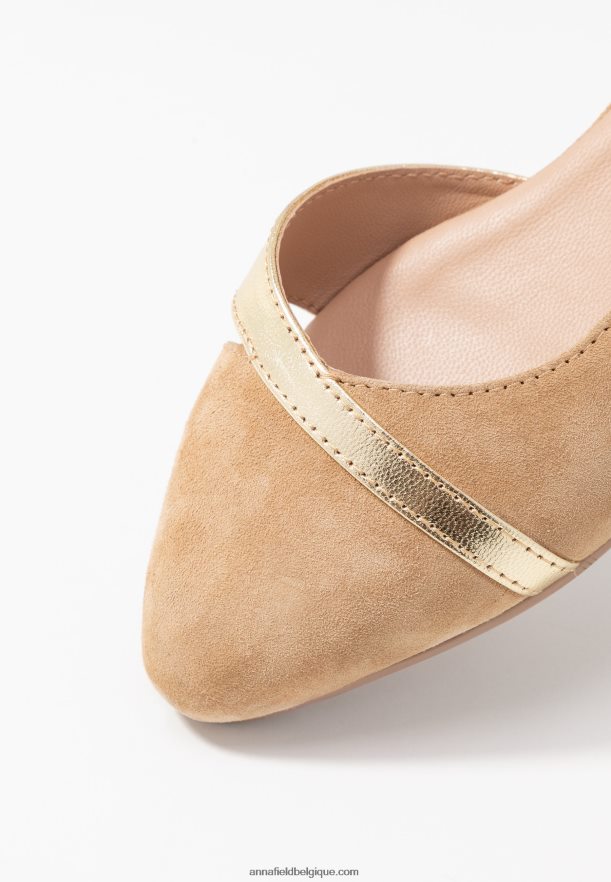 femmes ballerines cuir beige Anna FieldNHH26B2106