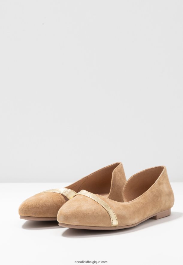 femmes ballerines cuir beige Anna FieldNHH26B2106