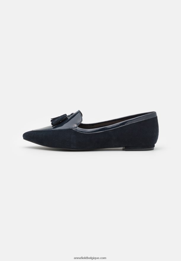 femmes ballerines cuir bleu foncé Anna FieldNHH26B2139