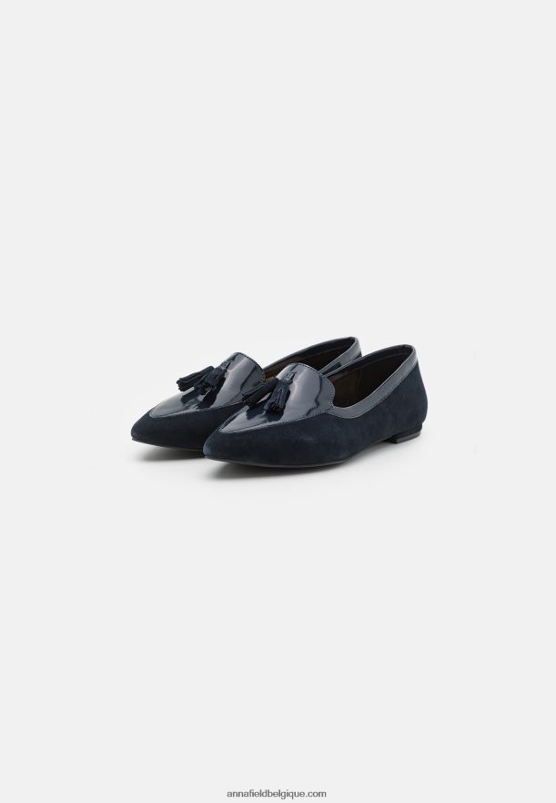 femmes ballerines cuir bleu foncé Anna FieldNHH26B2139