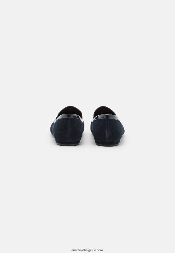 femmes ballerines cuir bleu foncé Anna FieldNHH26B2139