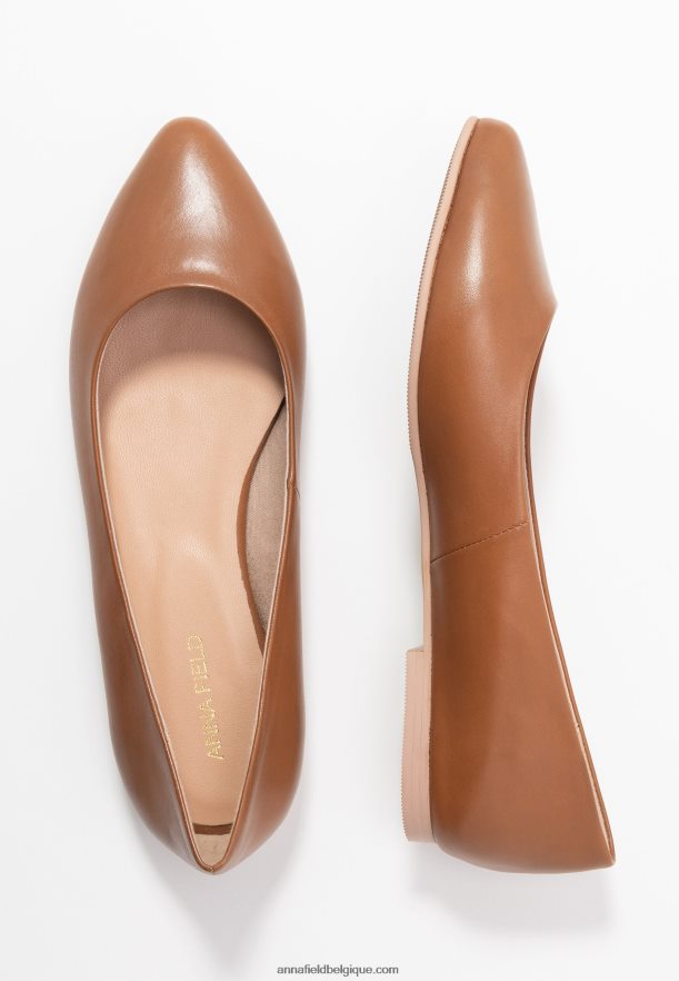 femmes ballerines cuir cognac Anna FieldNHH26B2066